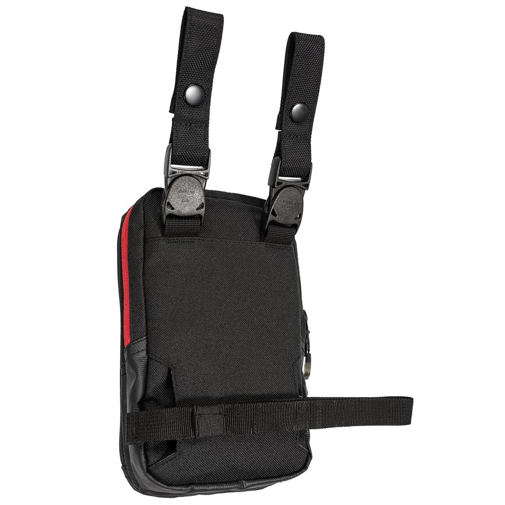 RS TAICHI Motorcycle Leg Holster Body Waist Waist Touring Belt Unisex Bag, Bag, Bag, Bag, Pouch, Pouch, RSB280, Adult, Black/Red