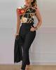 Stylish Spring Sleeveless Women's Print Casual Outfit (No Jacket)