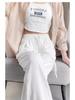 Women's Summer High-Waist Wide-Leg Ice Silk Pants: Lightweight, Sun-Protective, Quick-Dry, Loose, Straight-Leg, and Casual.