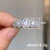 Huitan Geometric Cubic Zirconia Ring for Engagement Ceremony Fashion Female Wedding Band Modern Style Zircon for Women