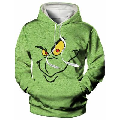 Monster-Print Hoodie, Nischen-Hoodies für Herren, Herren-Pullover-Kapuzensweatshirt mit Kängurutasche Streetwear für Winter Herbst,