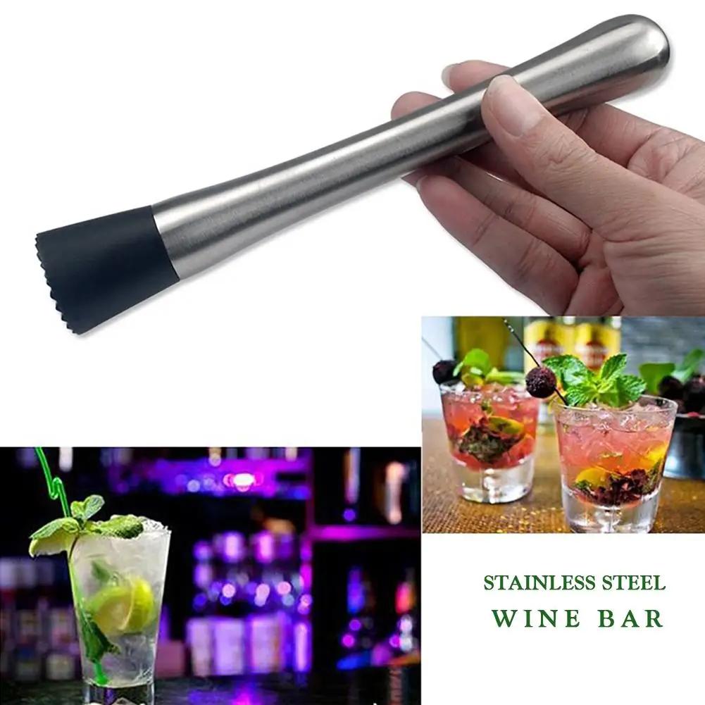Metal Squeezer Stainless Steel Wine Mixing Stick Cocktail Shaker Ice Crusher Barware Tool Handle Press Multifunctional Bar Tool