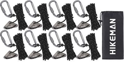 Adjustable Paracord Tent Rope with Tarp Reflective 4mm 4m with Adjustable 350kg Load Includes Storage Bag Carabiners, Rope, Guyline, Material,