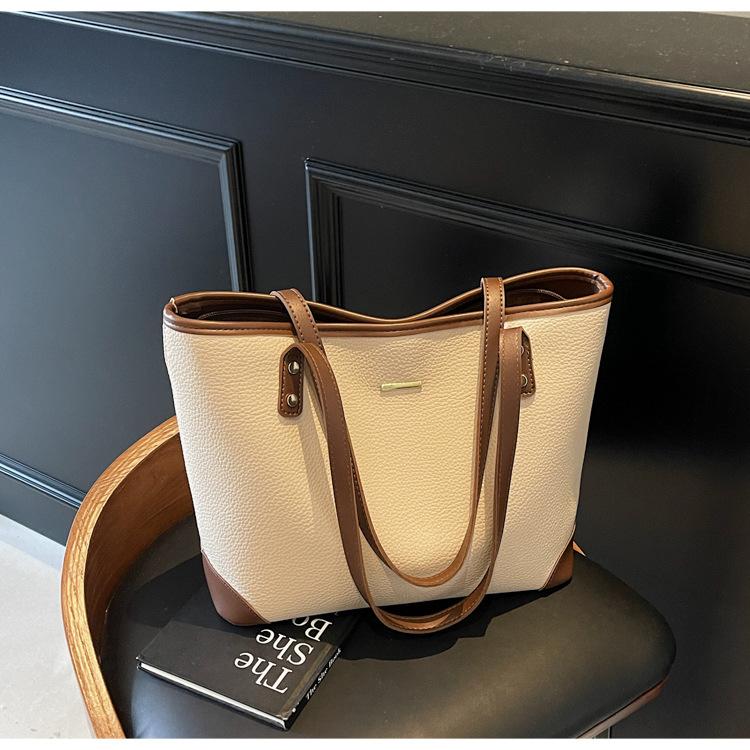 Frostet retro veske dame stor kapasitet 2025 ny vår og sommer allsidig avslappet skulderveske shoppingveske tote bag