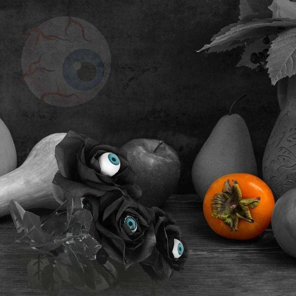 Simulation Eyeball Fake Flower Handmade Artificial Black Rose Halloween Eyeball Rose  Wedding
