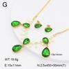 Stainless Steel Gold Flower Set Women 4pcs Necklace Earrings Bracelet Ring Cubic Zirconia Luxury Wedding Party Anniversary Gift