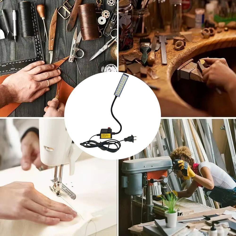 4W 30 LEDs Sewing Machine Light Dimmable No Flicker LED Sewing Light Universal Hose Rotary Switch Flexible Arm Lamp Drill Press