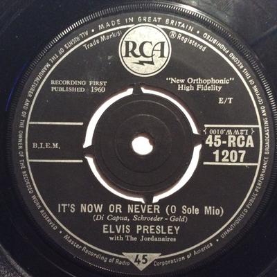 7-Zoll Schallplatte ELVIS PRESLEY, THE JORDANAIRES - It's Now Or Never 45RCA1207 RCA 1960 UK Rock Gebraucht