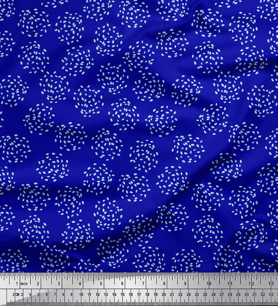 

Тканина Soimoi Grey Japan Crepe Satin Dot Abstract Print Тканина на метр 42 дюйма 42 Inch Wide - Poly Crepe синій