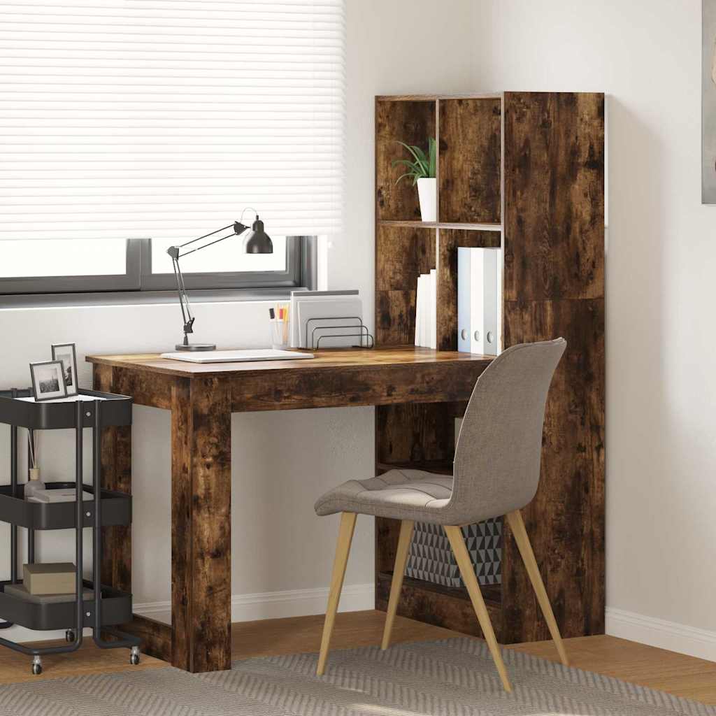 Desk Smoked Oak 122 x 67 x 145 cm Wood Based Panel
