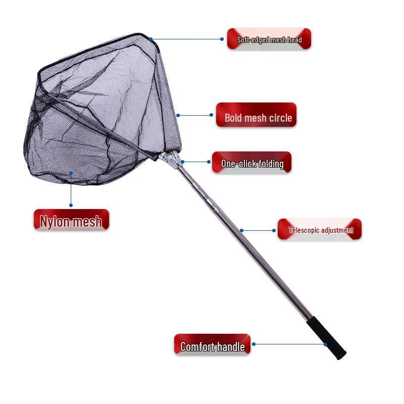 Longchan Integrated Fishing Landing Net - Triangular Design
