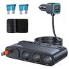 9 In 1 Power Outlet Adapter with 228W Large Power QC3.0 PD45W Fast Charging Telescoping Cable & LED Electric Display