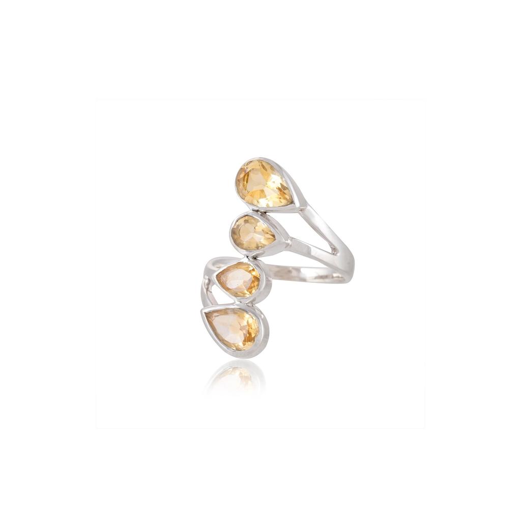 Exquisite Handmade Citrine ring, 925 Silver Yellow Gemstone Ring, Gift for Special Occasion