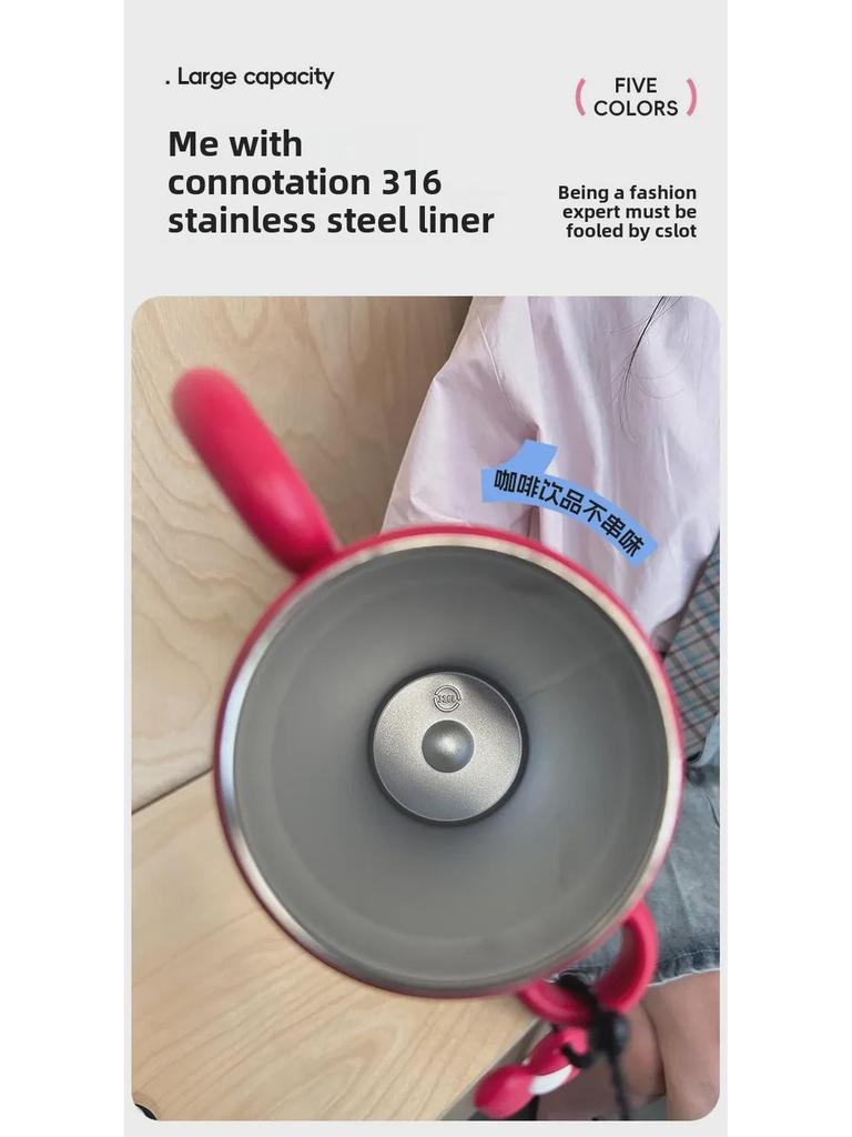 Termosmugg i rostfritt stål: Dam 2024 års utgåva - Kontor med stor kapacitet & Barns sugrörsiskopp