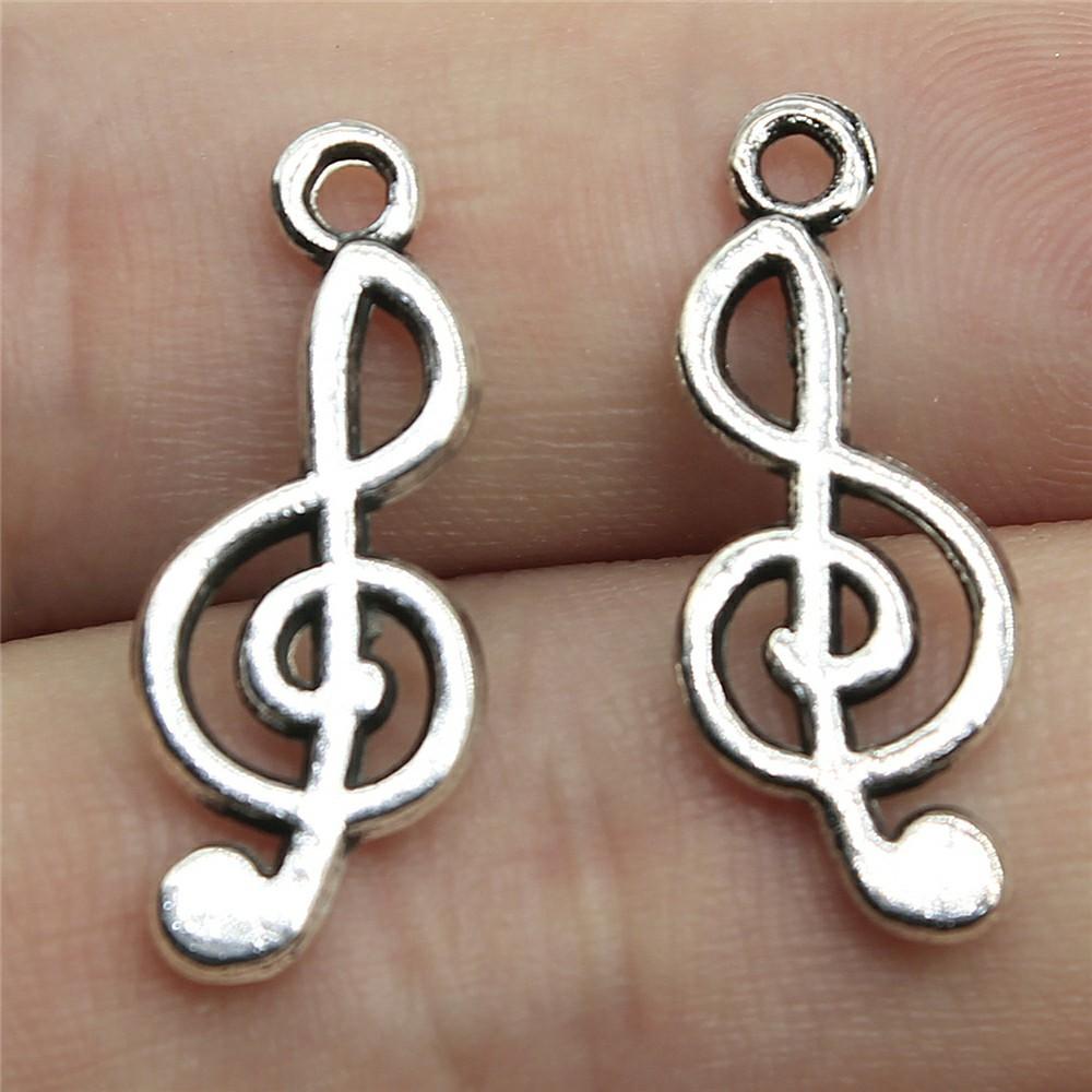 20pcs Music Charms Musical Note Charms For Jewelry Making Antique Silver Color DIY Crafts Making Findings Handmade Jewelry