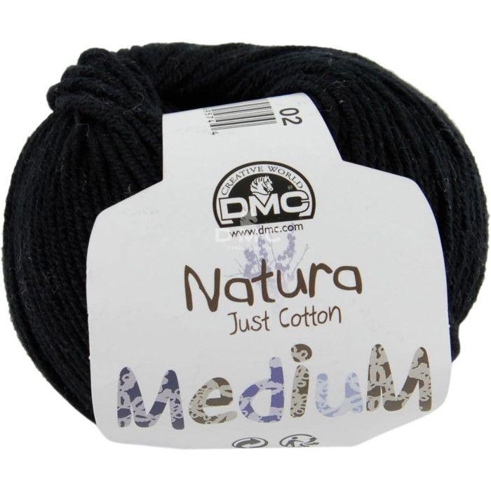 Fil DMC Natura Medium - Noir - 50g - 32 coloris