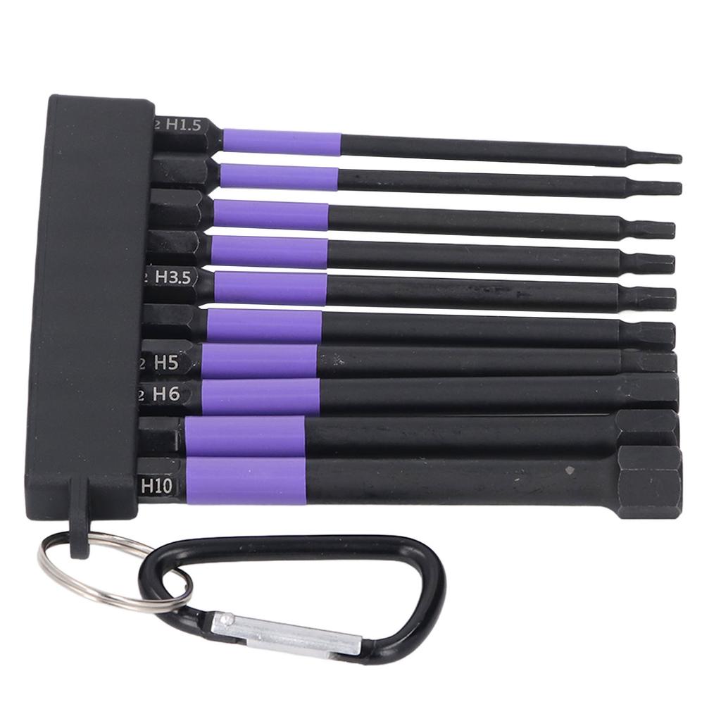 10-teiliges Schlagbohrer-Bit-Set TS2 Legierter Stahl 4 Zoll 100 mm Violett Hochfest Magnetisches Schraubendreher-Bit-Set