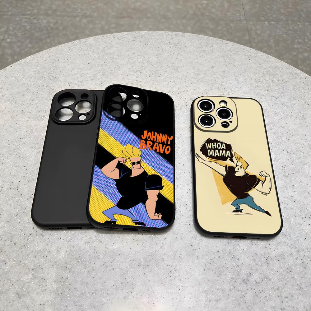 Johnny Bravo Anime Phone Case For 16 Pro Max Iphone 17 Pro Max 14 15 Plus 12 13 11 Pro Xr X Xs SE Back Cover