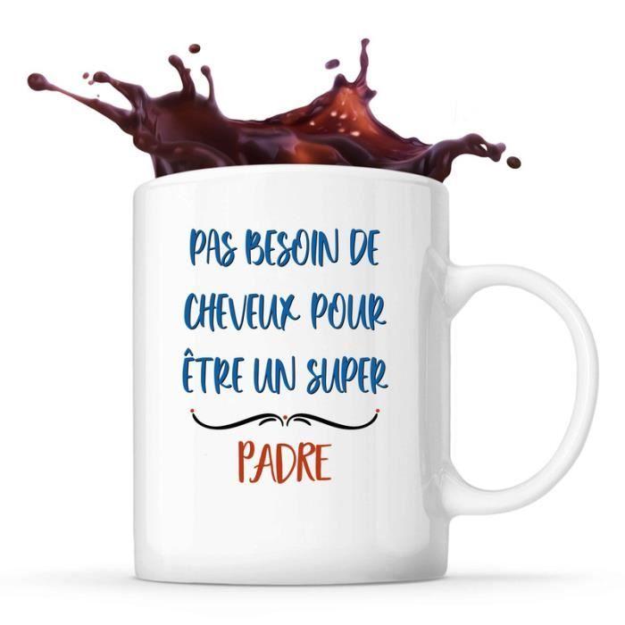 Mug - Padre - Tasse Cadeau - Céramique - Blanc - Cylindrique