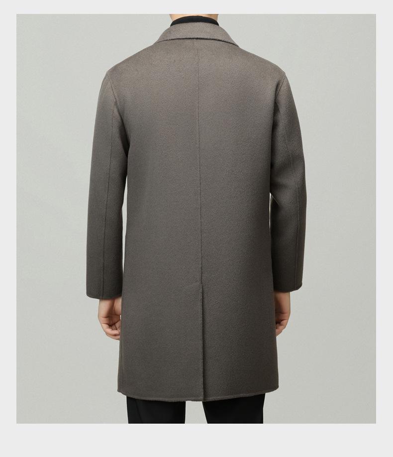 Men's Premium Double-Faced Wool Coat - Mid-Length, Autum/Winter Business Casual 100% Wool Overcoat