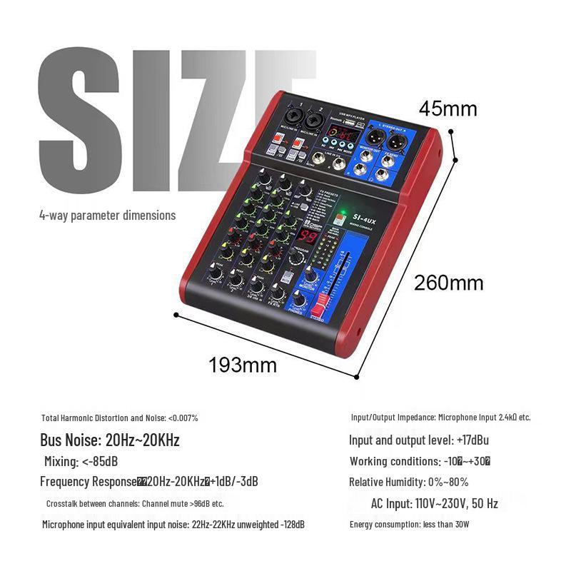 4-Channel USB Sound Card with Mixer and Effects Processor for Live Performance