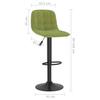 Bar Stool Set of 2 Light Green Velvet