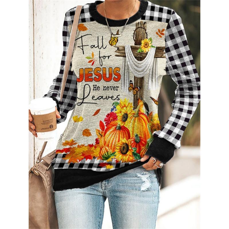 Shoulder sleeves for spring autumn comfortable and fashionable simple and loose 3D digital printed women's clothing Pullovers & Long Sleeves