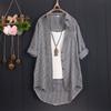 Plaid Shirt for Women Medium To Long Spring and Autumn Thin Jacket Loose Long Sleeved Shirt