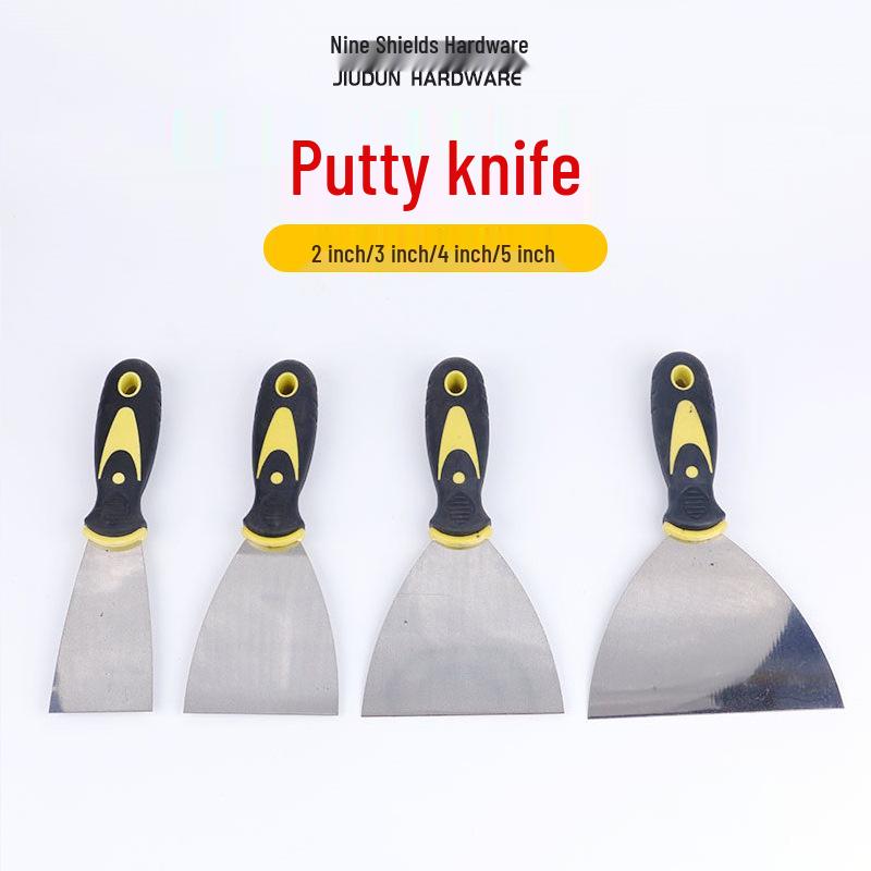 Dual-Handle Mirror Finish Scraper Diamond Cutter Set 1.5-inch Putty Knife with Two-Color Handle
