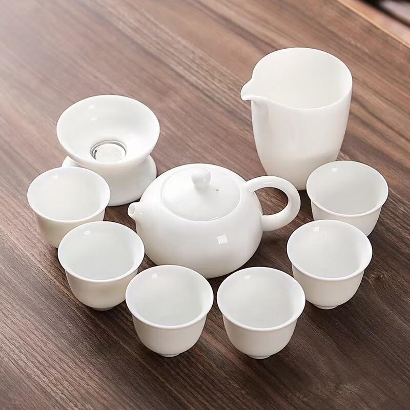 Dehua Mutton-fat Jade White Porcelain Kung Fu Tea Set