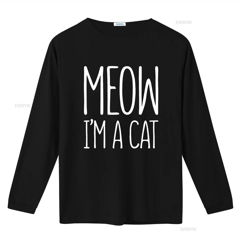 Meow I m A Cat T Shirt Halloween Costume vintage Washed homme Breathable streetwear Unisex designer clothes Casual Comfortable