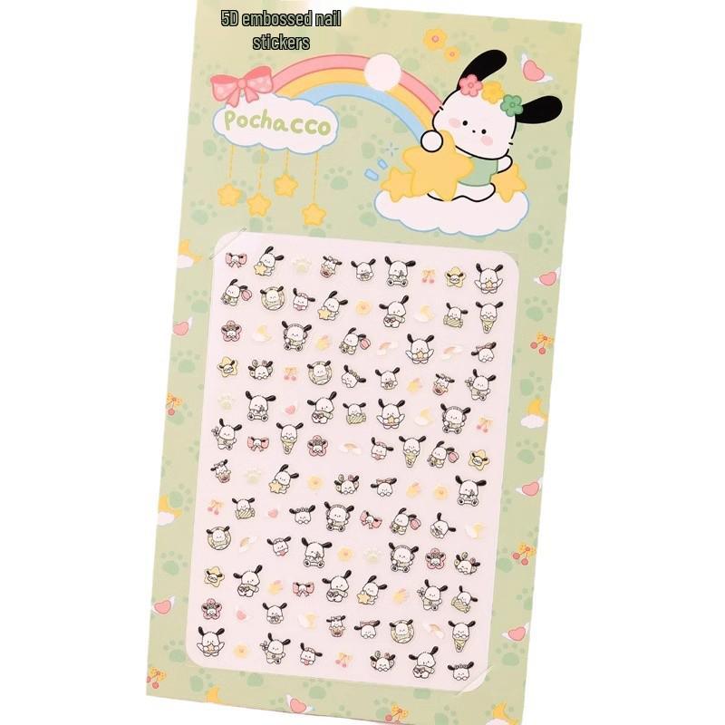 5D Embossed My Little Pony Nail Art Stickers - Cute, Odorless, Cartoon Design for Girls