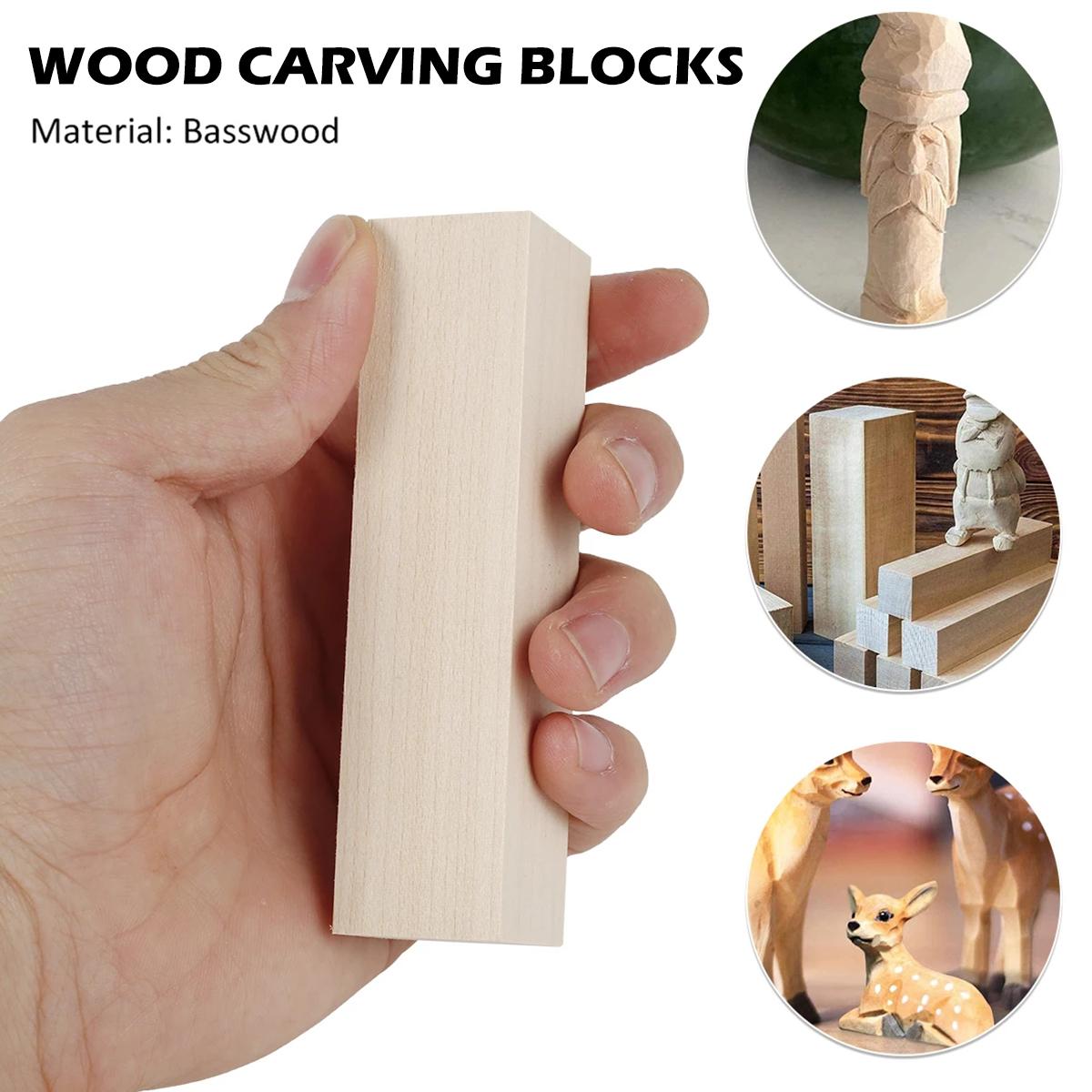 10 pieces of carpenter art Basswood carving natural cork carving blocks portable wooden block carving Whittling art supplies