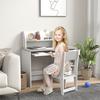 Children's Desk with Ergonomic Chair, Keyboard Tray, Drawer, Shelves, 90 x 45 x 90 cm, Grey