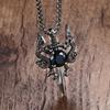 Punk Gothic Sword Womens Ancient Silver-color Evil Dragon Gem Pendant Necklace Personalized Fashion Street Sweater Chain