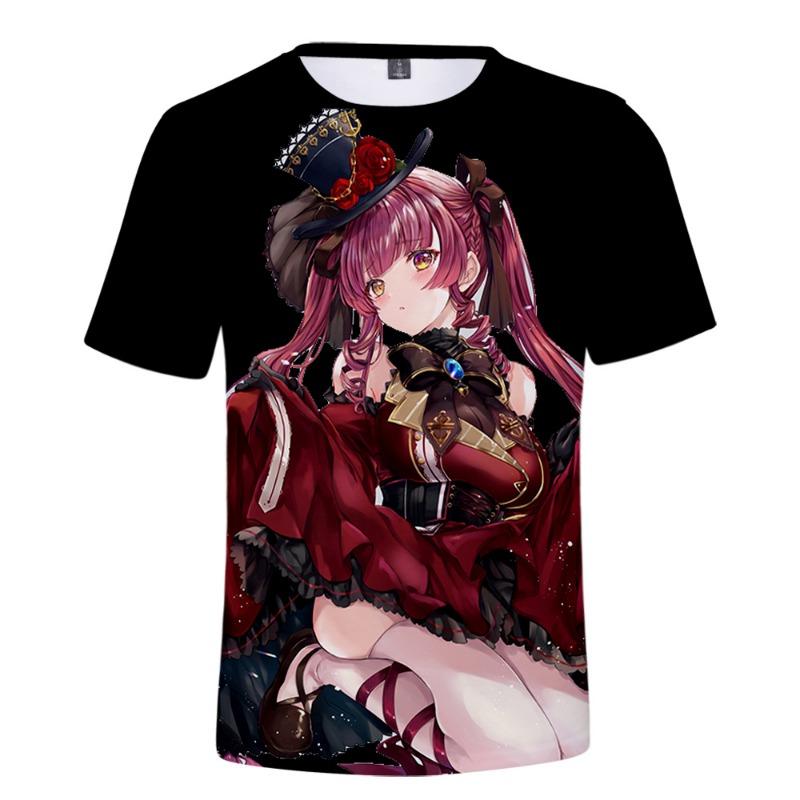 BSLNXNMA HOLOLIVE VTuber Houshou Marine 3D Printed Spring Summer Preppy Men/Women Street Clothes T-shirt Streetwear Kawaii style