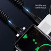 3 In 1 Retractable Usb Cable 6a 66w Fast Charging T-type Spring Data Cable Compatible For Ios
