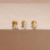 3PCS Simple Fashion Blue Flower Drop Earrings Set For Women Girl 18K Gold-Plated Zirconia Star Sun Stud Earring Piercing Jewelry