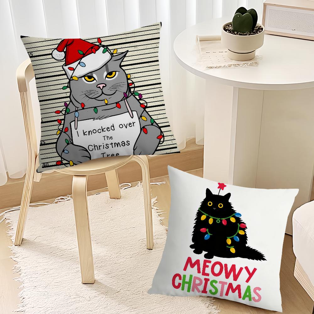 Christmas Cartoon Cat Cushion Cover Best Home Office Coffee Pillow Sofa Printing Decoration Room Shop Car Nordic Simplicity Hit