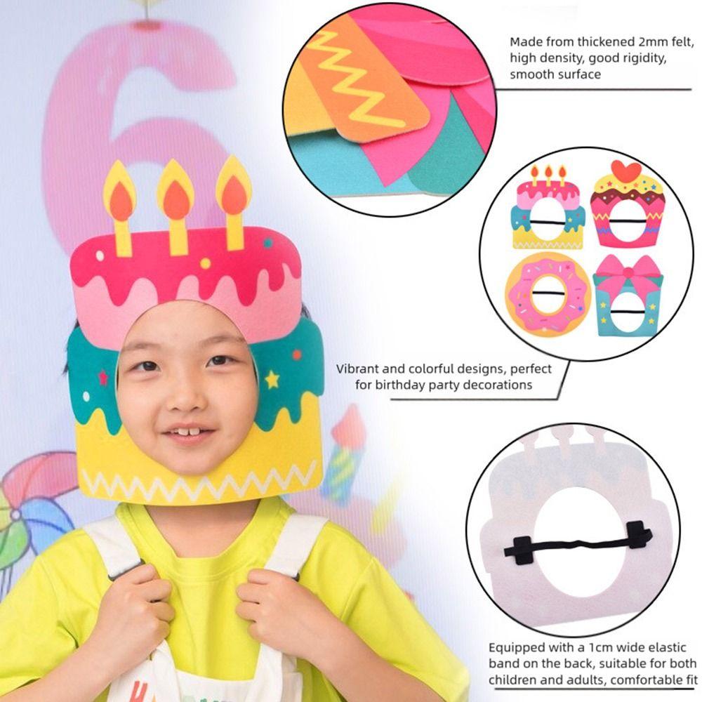 Multicolor Party Photo Props Felt Headgear Hat Funny Cake Hat Party Cap  Gift