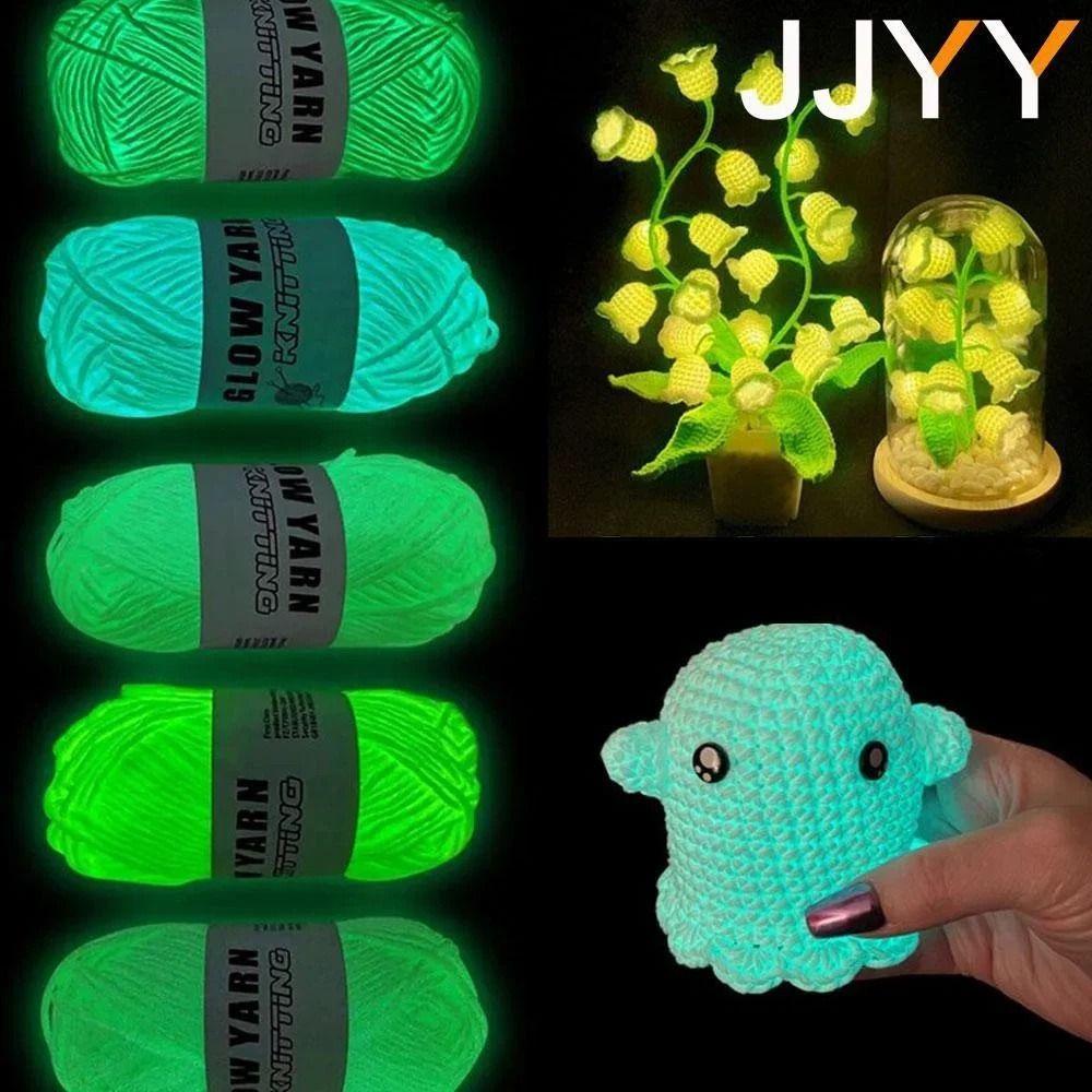 50g/roll Thread Glowing Yarn Glow In The Dark Knitted Yarn Skin-friendy Luminous Chunky Yarn  Sewing