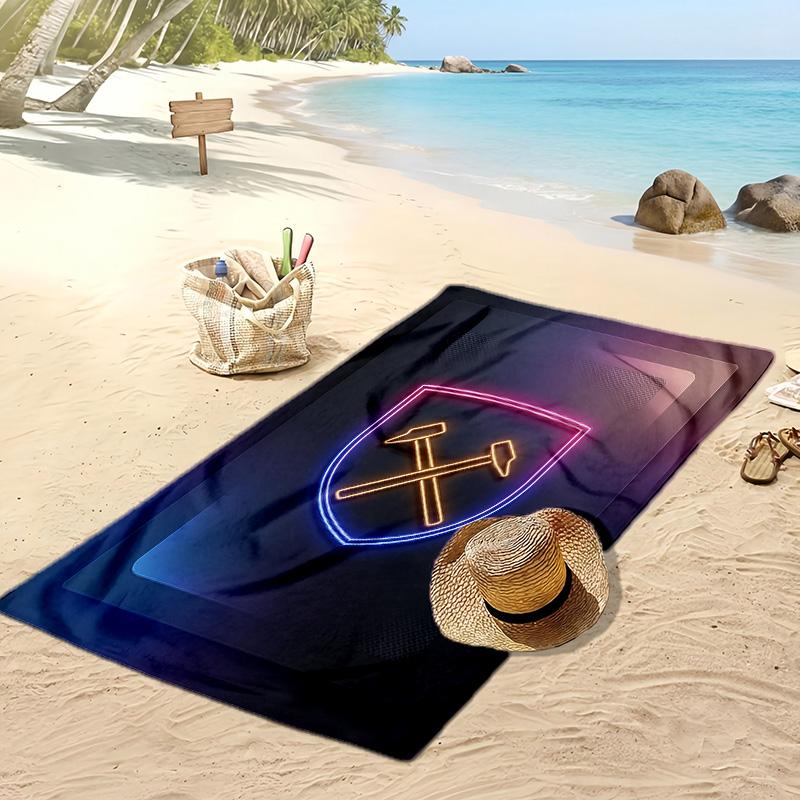 West Ham United Fußball-Print Strandtuch, Großes Weiches Schnelltrocknendes Handtuch für Strand Camping Schwimmen