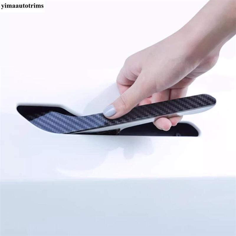 Car Outer Door Handle Decoration Cover Trim ABS Black / Stainless Steel Accessories Exterior For Tesla Model 3 Model Y  2024