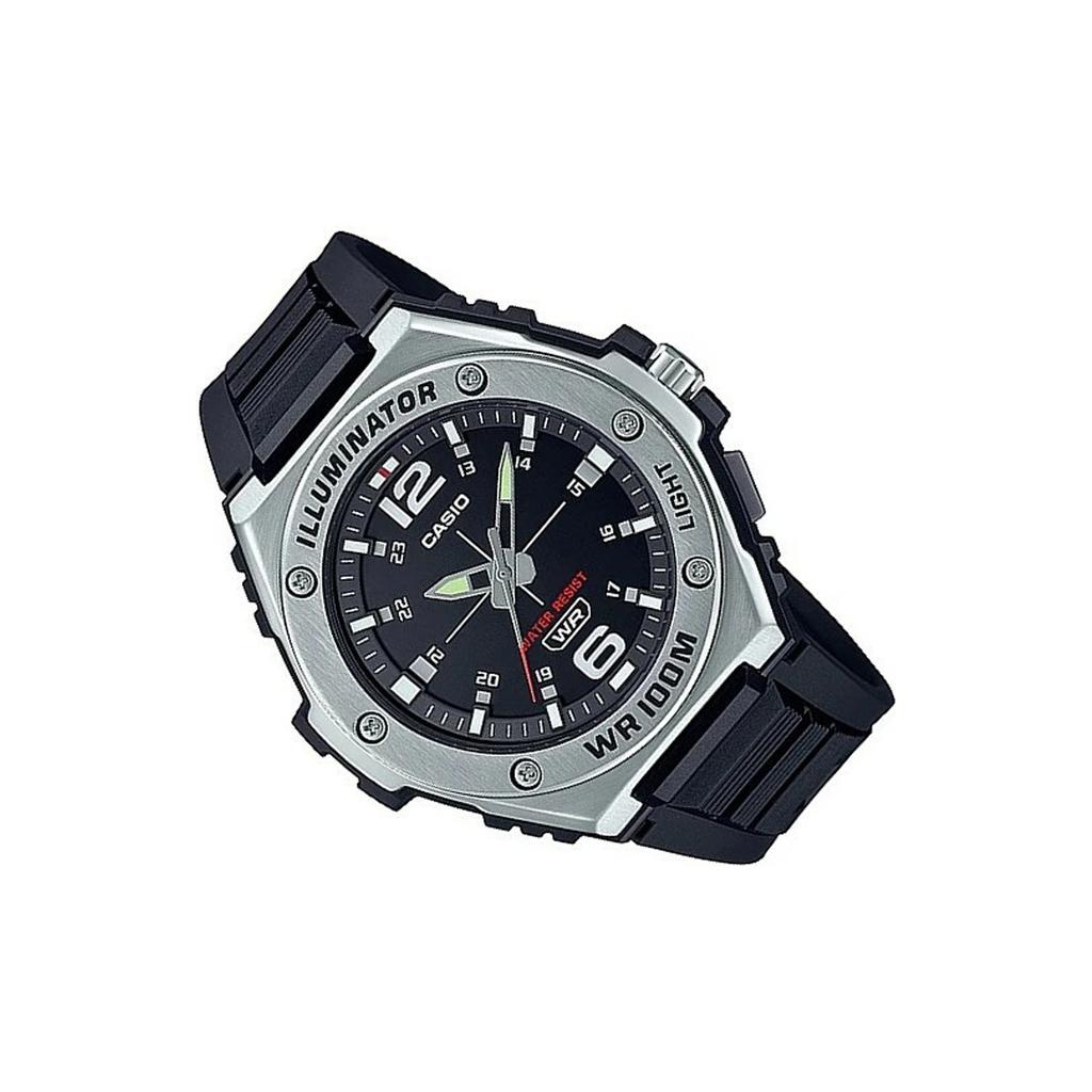 Casio Youth Series Round Dial Three-Hand Quartz Movement Resin Strap Watch Men watches Black MWA-100H-1A