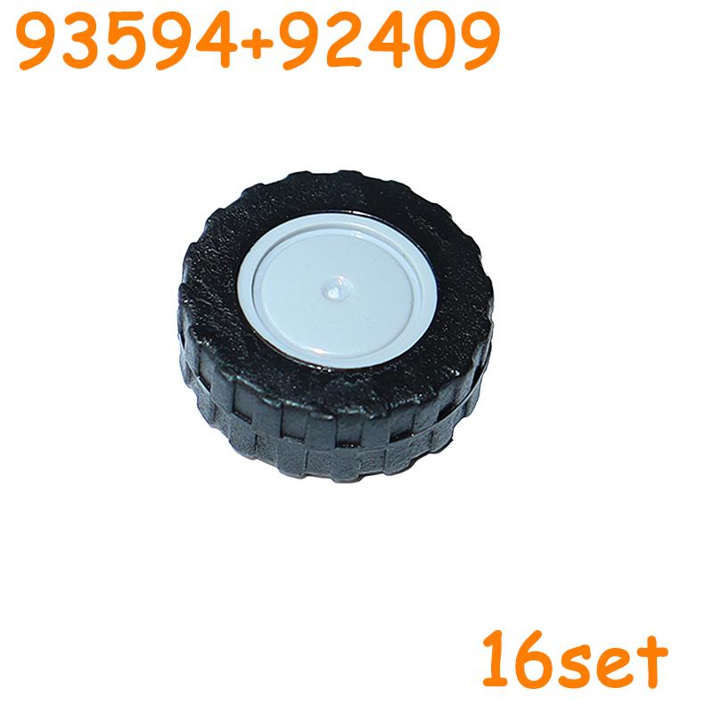 Non-Toxic Technical Tire Wheel Cross Hole Set Car Truck Wheels Hub Bricks Moc Motorcycle 93593 93594 42610 50951 92409 Building Blocks Toy