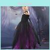 Vestido de Fantasia de Vampira de Halloween para Meninas com Saia Bufante Roupa de Cosplay Inspirada na Ursula