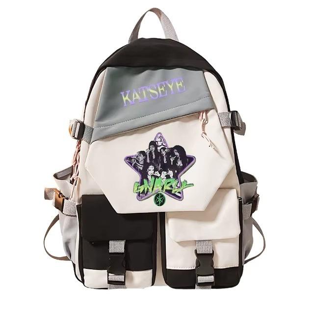 Kpopkatseye Backpack Student Multifunctional Large Capacity School Bag Youth Girls Outdoor Backpack Women S Brigade