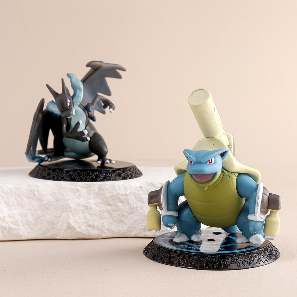 6Pcs Anime Pokemon Figure Pikachu Charizard Mewtwo Bulbasaur Set Model Toy Gift Collection Action Figure PVC Car Ornaments