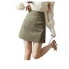 Korean Style High-Waisted PU Leather A-Line Skirt for Women - Short, Slimming, and Hip-Hugging