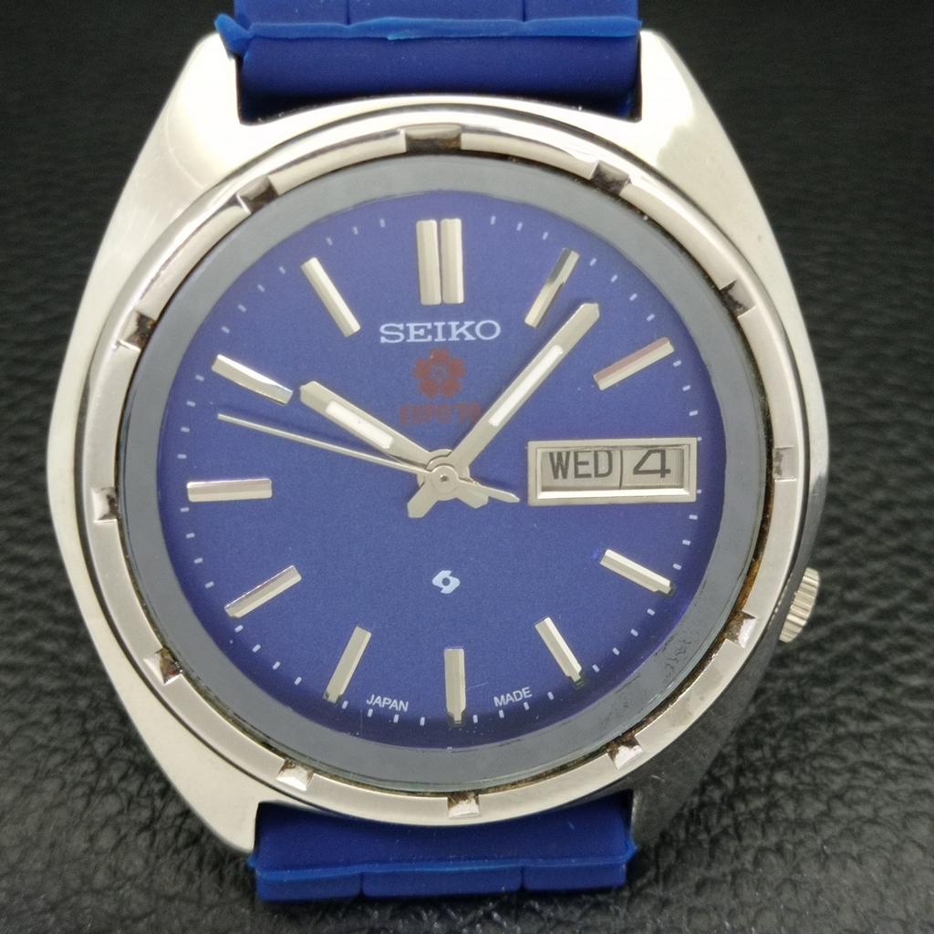 POUŽITÉ VINTAGE SEIKO EXPO 70 AUTOMATIC 7009A JAPONSKO PÁNSKÉ HODINKY S BLUE CIFERNÍKEM a433856-2 R119-a433856